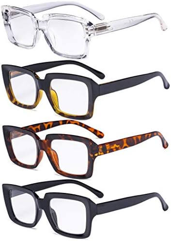 Eyekepper ще Спести 10% на 4 опаковки очила за четене голям размер за жени и 4 опаковки женски ридеров голям размер с квадратна дизайн + 3,50