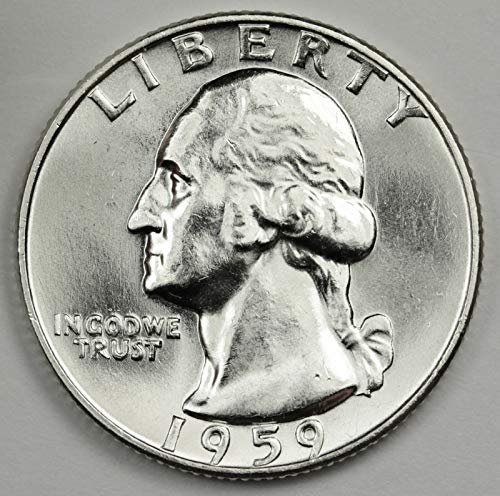 Сребърен Четвертак Вашингтон 1959 година на издаване - Мента на Щата - Изключително качество на монети - Скъпоценен Диамант,