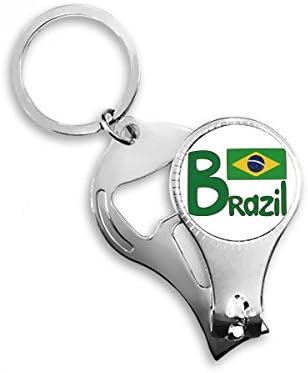 Национален Флаг На Бразилия Зелен Модел Ножица За Нокти Халка Ключодържател Отварачка За Бутилки Машина За Рязане
