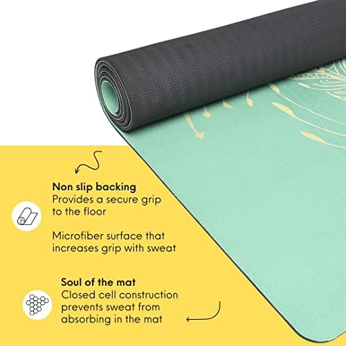Килимче за йога Shakti Warrior TPE - Авторски дизайн, екологично чисти постелки от премиум-клас, нескользящие, нетоксични,