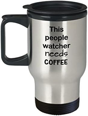 Подарък под формата на чаши за наблюдение на хора, за наблюдение на хора се нуждаят от кафе, утайка от чаша от неръждаема