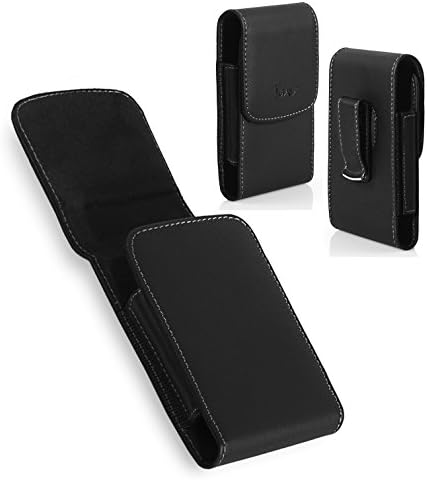 Калъф за мобилен телефон LG Wine 4 UN540 (средно калъф за носене от черна вертикална кожа с клип за колан (идеално се съчетава със силиконов калъф или калъф върху бутона, к?