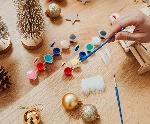 Начертайте своя Собствен 7-Инчов Дървена фигура Щелкунчика Занаятите Kit, комплект от 2 теми | Празнична Коледна украса за вътрешно Зимата маса Desktop