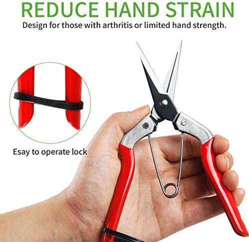 Ножици за подстригване с микроострием GARTOL, Ръчни градински ножици за цветарите с силиконовата защитни облицовки, идеални