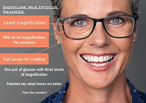 Очила за четене Sightline T604 с прогресивно капацитет, многофокусные лещите в рамките за очила, оптично качество