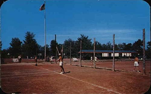 Тенис кортове Tamiment Tamiment, Пенсилвания, ПЕНСИЛВАНИЯ Оригиналната Реколта Картичка 1957 г.