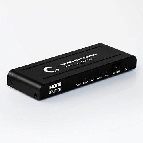 Expert Connect | Сплитер HDMI 1x4 дървен материал | 4 порта | 1 вход-4 изхода | 4K Ultra HD / 2K | Full HD / 3D | 1080P