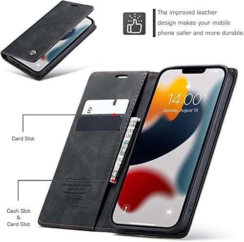 Чанта-портфейл SDUTIO за iPhone 14/14 Plus/14 Pro/14 Pro Max, Висококачествен калъф-награда от изкуствена кожа с магнитна