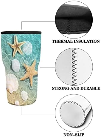 Дизайн Snilety Beach Starfish, Термоизолированные ръкави за буркани на 30 грама, поставка за Чаши, 3 бр., Неопреновый