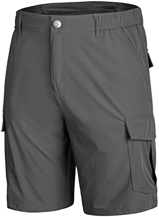 NAVISKIN Мъжки Туристически Панталони-Карго бързо съхнещи UPF 40+ Външни къси Панталони с много Джобове за Риболов, Къмпинг