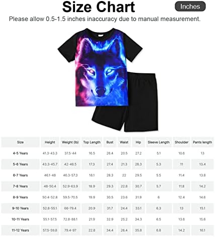 Комплект Дрехи PATPAT Boy ' s от 2 теми, Тениска с къс ръкав и 3D Принтом Вълк и спортни шорти