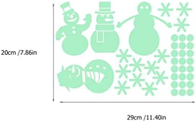 NUOBESTY Коледни Стикери за Стена Коледен Снежен човек Снежинка, Светещи в Нощта Етикети, Флуоресцентни Стикери за Стена