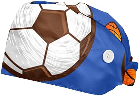 OELDJFNGSDC 2 Опаковки Работна Шапки с Пуговичной Учебната Лента, Регулируема Работна шапка за баскетбол и Футбол