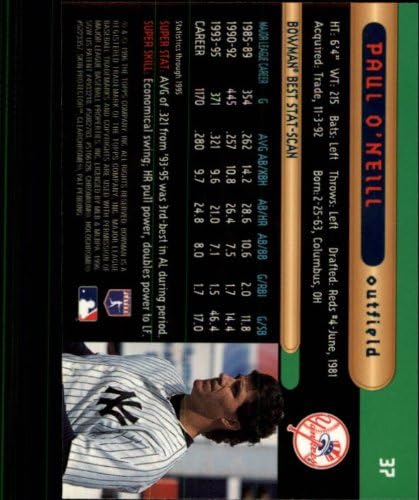 1996-Добрата бейзболна картичка Боумена №37 Пол о ' Нийл Ню Йорк Янкис МЕЙДЖЪР лийг бейзбол NM-MT