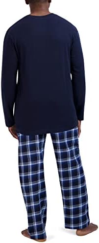 Мъжки Пижамный комплект Hanes Без етикети от две части с микро-флисом