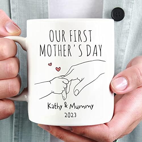 Персонализирана Чаша за Деня на майката, Кафеена Чаша, Обичай Подарък за Новородено, Чаша на 1-ия Ден на Майката, подарък