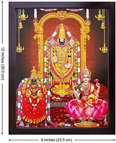 Магазин за занаяти Лорд Баладжи / Tirupati Баладжи/ Венкатешвара/ Лакшмиджи с Баладжи и Богинята Лакшми, Религиозен Плакат,