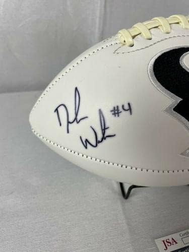 Дешон Уотсън подписа футболна топка Texans white panel с автограф от JSA - Футболни топки с автографи
