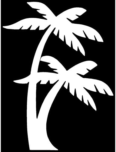Винилизированные етикети с палми (бели, 1,5 x 2)