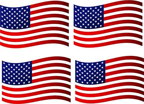 Rogue River Тактически 4 Опаковки Американски който да се вее 3D Флаг Патриотични Звезди и Ленти, Авто Стикер на Бронята