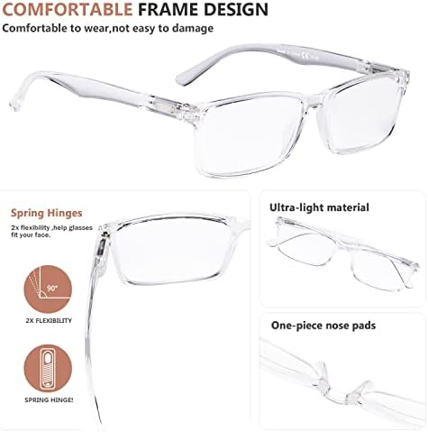 Eyekepper 5-Pack Стилни Очила за четене с Качествени кутия пролетта Вериги За Четене За Мъже и Жени + 1,00