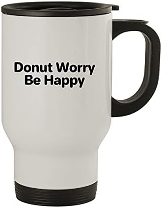 Molandra Products Donut Worry Be Happy - Пътна Чаша от Неръждаема Стомана за 14 грама, Сребриста