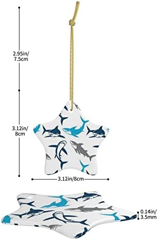 Коледна керамична окачване Акули 2022 за украса на Коледната елха