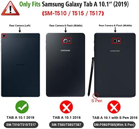 Калъф Fintie SlimShell за Samsung Galaxy Tab A 10.1 2019, модел SM-T510/T515/T517, Ултра-Лек калъф-поставка, Звездна