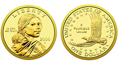 2000 S Монета на САЩ Proof индианци Сакагавея DCAM Gem Модерен долар $1 $1 Proof DCAM Монетен двор на САЩ
