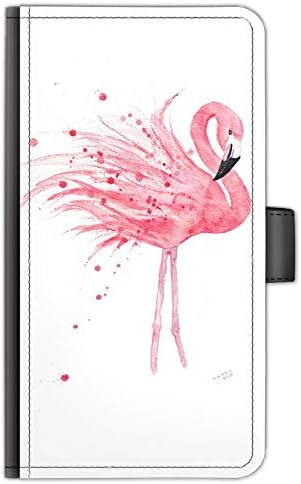 Чанта-портфейл с панти капак от кожа Розово фламинго Hairyworm, калъф за телефон с Акварельным Художествен принтом за