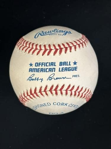 Официален играта на топка с автограф Ела Bi Браун от Goose Gossage Уайт Сокс Янкис с голограммой - бейзболни топки с