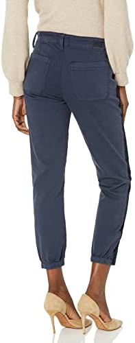 Дамски панталони пейдж всеки се нуждае Mayslie Jogger в голяма ивица с цип отстрани на щиколотке средна височина Тъмно-син