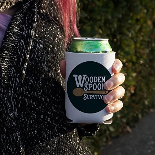 Wooden Spoon Survivor Забавен Охладител за Консервиране на буркани - Държач за обнимания с ръкав за напитки, Сгъваема Изолатор - Притежателя с изолация за напитки