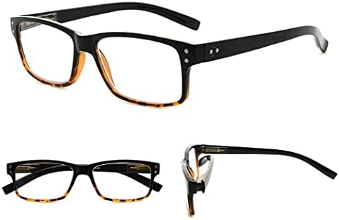 Очила за четене GUD 8 Двойки Леки Класически Правоъгълни Ридеров за Жени и Мъже +2,50