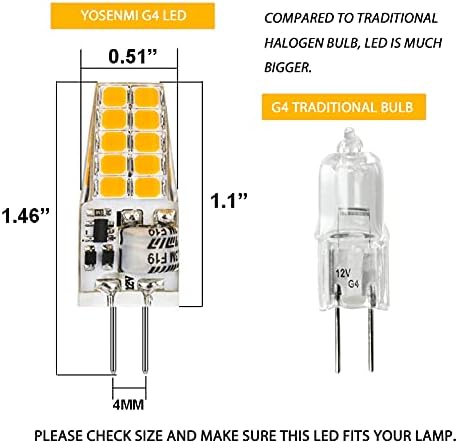 Led лампа Yosenmi G4 мощност 3 W се Равнява на 20 W халогенна лампа тип T3 JC с двухконтактным основание G4, променлив/постоянен