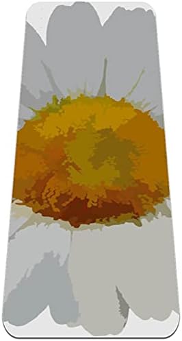 Siebzeh Бял цъфтят листенце малко маргаритки Премиум-клас, по-дебела подложка за йога, в Екологично Чист Гумена подложка