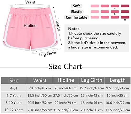 Resinta 4 Опаковки Шорти за бягане за момичета на бързо съхнещи Детски Спортни къси Панталони От Полиестер Активни Шорти