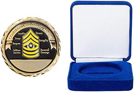 Монета на Повикване Командване на Съединените Щати армия Сержант-майор унтер-офицерското звание и Синьо Кадифе Кутия за показване