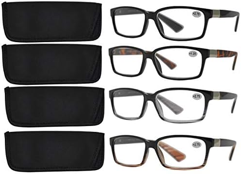 Класически Правоъгълни Очила за четене за мъже 4 Опаковки