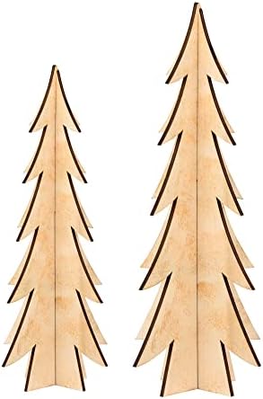 Дърво Гнездо 2 броя Дървени Коледно Дърво Десктоп Мини-Украса за Коледна украса 2 Размера на Настолен Декор Пилинг Коледно