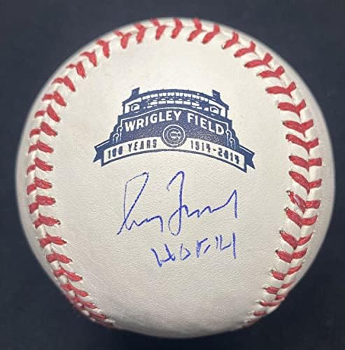 Грег Мэддукс КОПИТО 14 Подписано Логото на Wrigley Field 100-годишнината на Бейзбол JSA - Бейзболни топки с Автографи