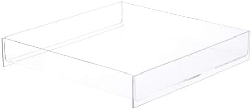 Прозрачна Акрилна Квадратен тава за стоки с отворен покрив Plymor, 12 W x 12D x 2 H (3 опаковки)