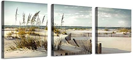 Боядисване с плажен пейзаж, Морски пейзаж: Пътека от крайбрежни пясъчни дюни, Определени за печат върху платно (общ размер