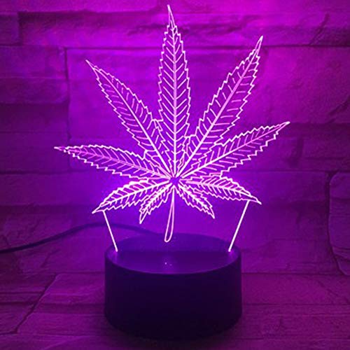 Yooce 420 Leaf 3D Led Настолна Лампа Night Light Оптична Визуална Илюзия за Домашен интериор Осветление