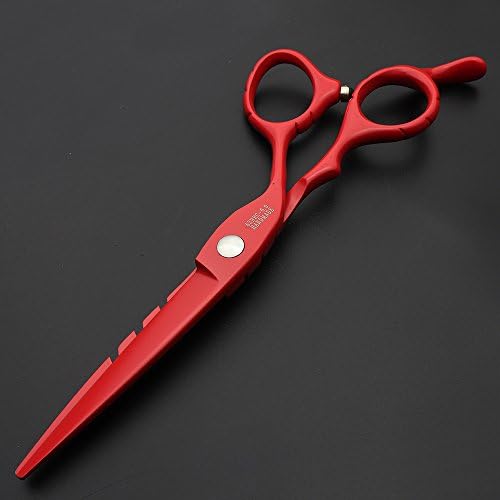6-инчови фризьорски ножици от стомана 440C фризьорски ножици за рязане + филировочные ножица (червени) (Ножици за рязане)
