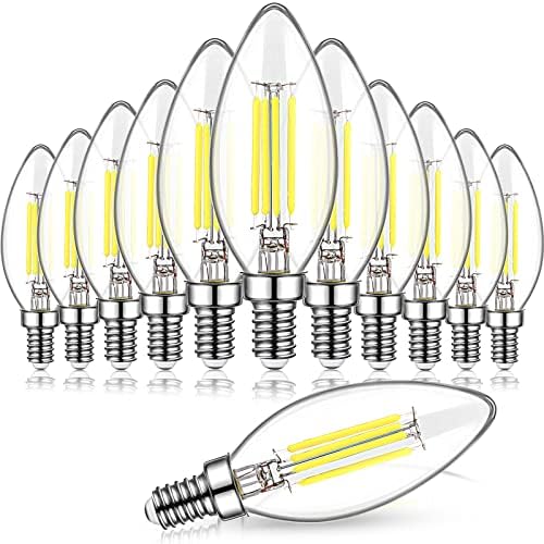 25 Броя E12 и Свещници LED Лампи С Регулируема Яркост C35 4 Watt Led Лампи 4000 До Дневна Светлина 60 W Еквивалент на електрически Крушки 500lm Тавана Лампа Лампа във формата на Све?