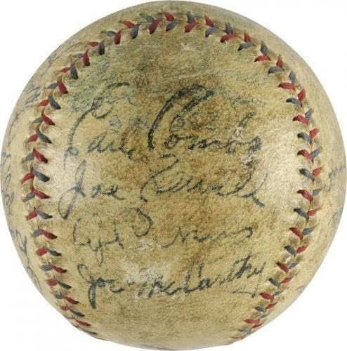 Бейб Рут и Лу Гериг Шампиони на световните серии на Ню Йорк Янкис 1934 година по бейзбол с автограф от JSA - Бейзболни топки с автографи