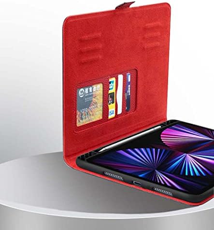 Държач за карти с панти капак за Apple Ipad Air5 (2022) 10,9 инча, Кожена Устойчиво на Надраскване Поставка за таблет