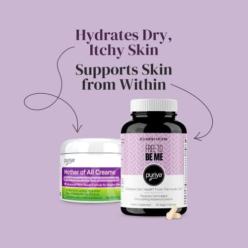 Puriya Ultra Skin Hydrating Пакет, Ультраувлажняющий крем и добавка за кожа, Хидратиращ и стягащ дует на растителна основа, Поддържа синтеза на колаген За суха, сърбеж по кожата