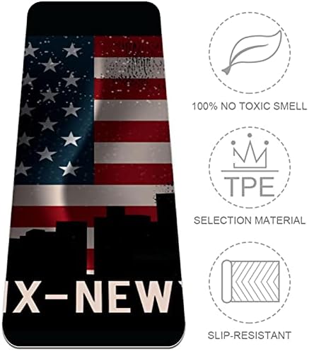 Siebzeh Vintage Bronx-Американски флаг Ню Йорк, Висококачествен дебела подложка за йога, в екологично Чист гумена подложка